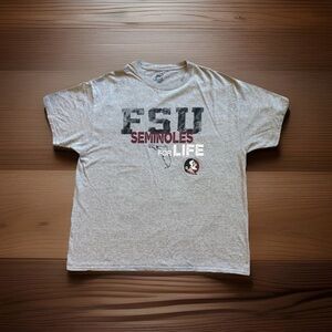 FSU Florida State Seminoles Mens XL T-Shirt Grey Seminoles For Life NCAA